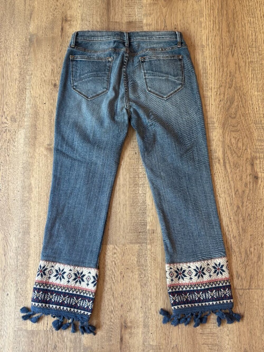 Driftwood Colette Scandia Jeans Women's 29 Blue Denim Straight Crop Embroidered - Picture 7 of 10